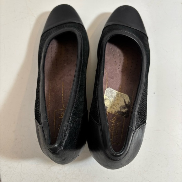 Clark’s Naela moon women’s‎ black leather wedge heel in size 9 - Picture 4 of 11
